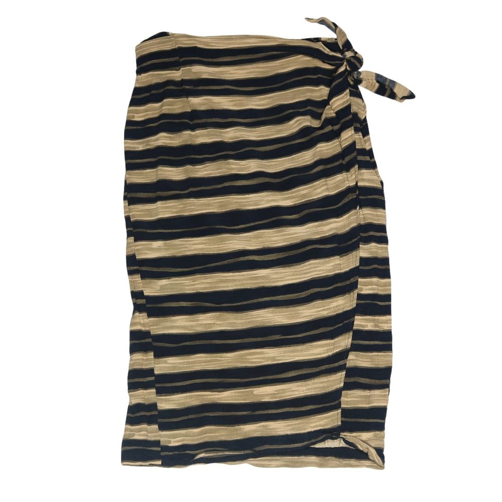 Horizontal Striped Wrap Skirt